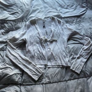 NWT Garage Front Tie Cardi size XS white